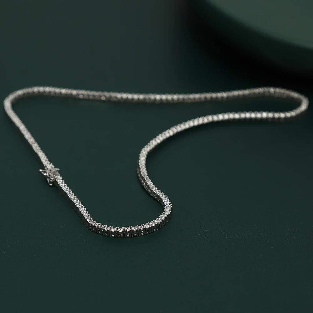 ✨ Collier Tennis Éternité – Argent 925 & Zircon Cubique ✨