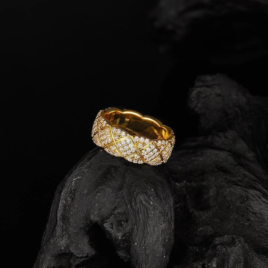 Bague Luxe Femme – Argent 925, Plaqué Or 18K & Moissanite Lab Diamond Certifiée GRA