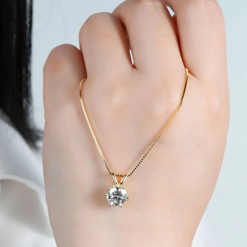 ✨ Collier Solitaire Moissanite RAPRGOLD – Argent 925 ✨
