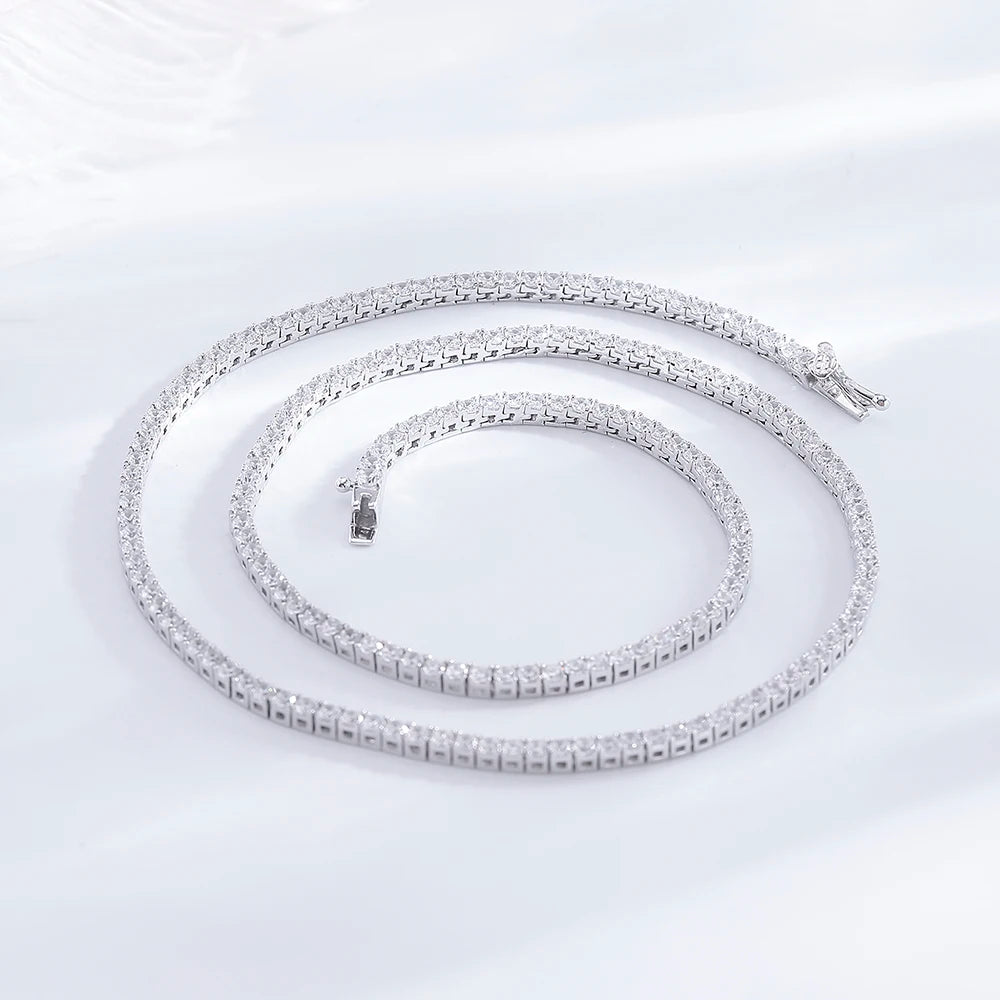 ✨ Collier Tennis Éternité – Argent 925 & Zircon Cubique ✨