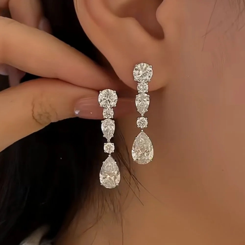 Boucles d’Oreilles Luxe Femme – Argent Sterling 925 & Diamant