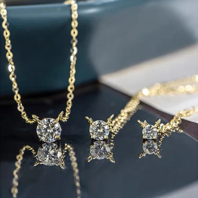 💎 Collier Solitaire Moissanite – Argent 925 Original Anziw ✨