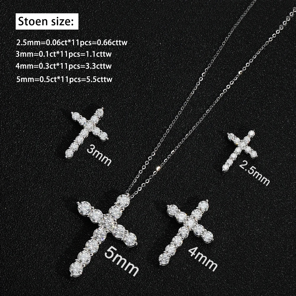 Collier Croix Éternelle – Moissanite & Argent 925