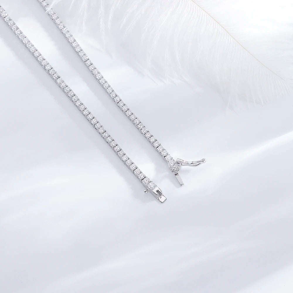 ✨ Collier Tennis Éternité – Argent 925 & Zircon Cubique ✨