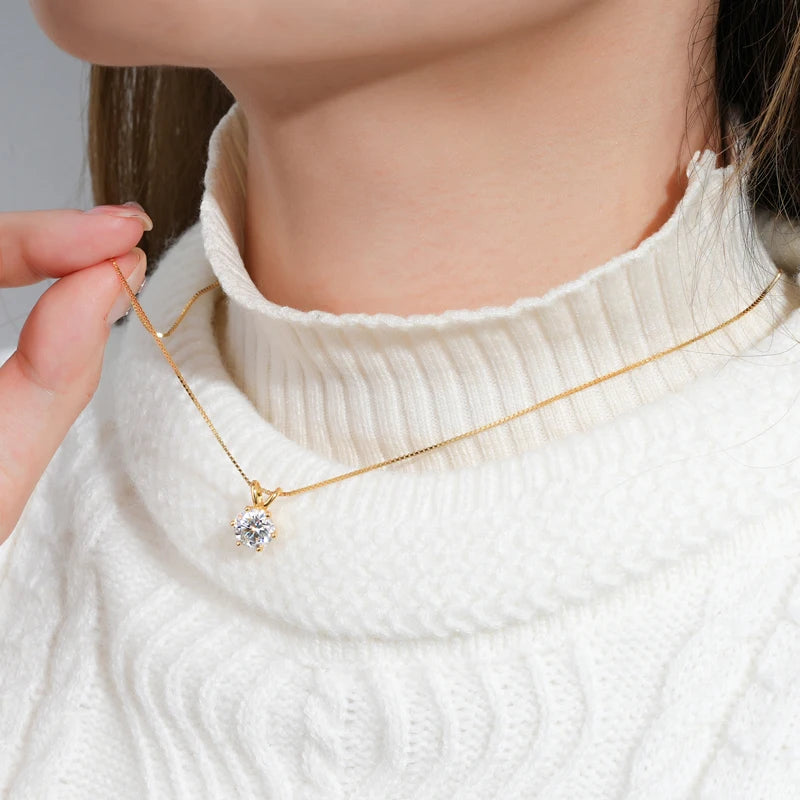 ✨ Collier Solitaire Moissanite RAPRGOLD – Argent 925 ✨