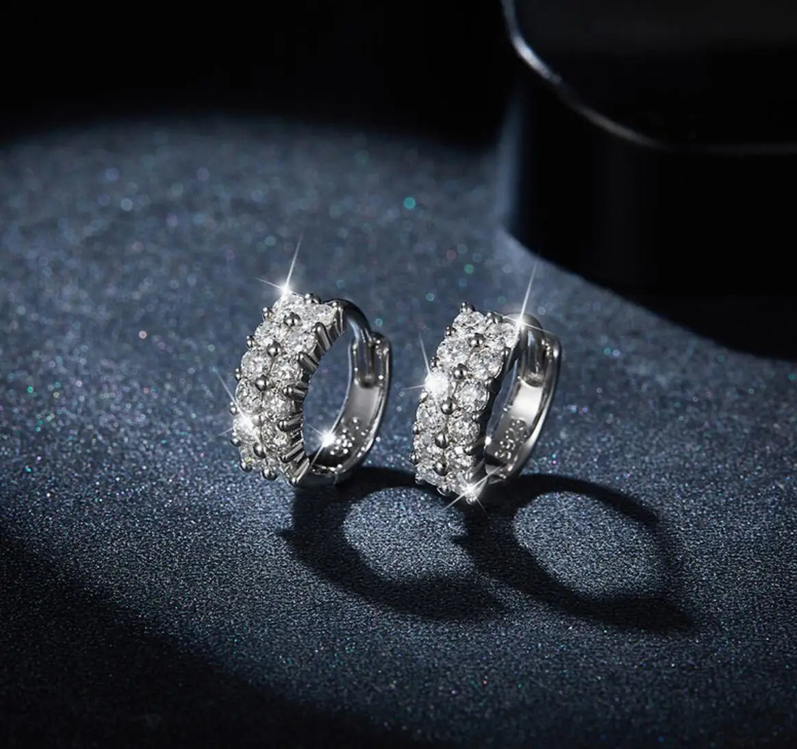 Boucles d’Oreilles Luxe Femme – Argent 925 & Moissanite Brillante 1.9mm