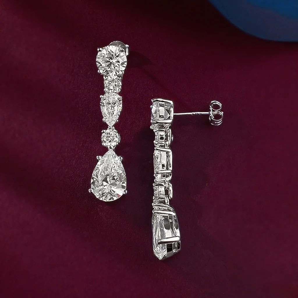 Boucles d’Oreilles Luxe Femme – Argent Sterling 925 & Diamant