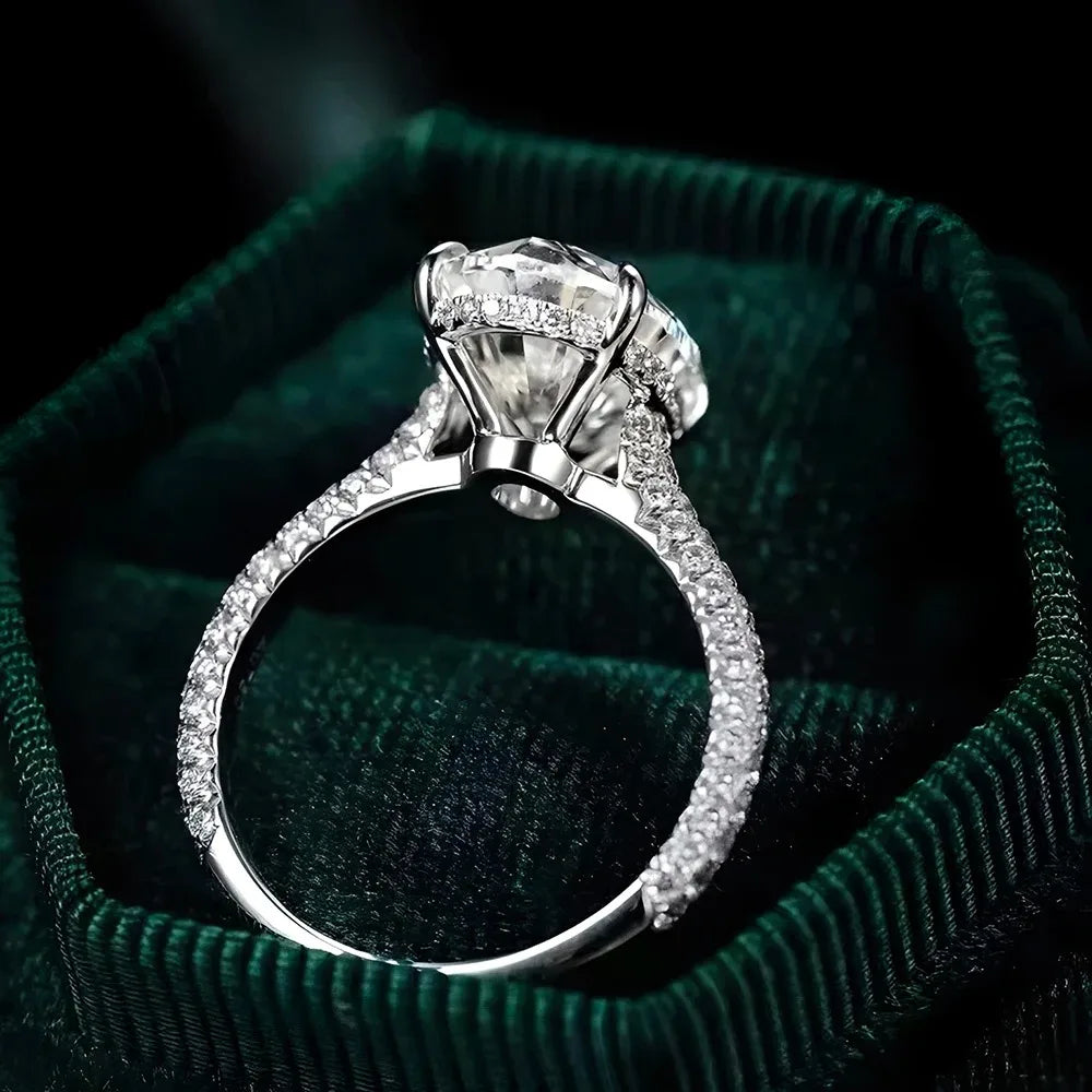 Bague Luxe Femme – Argent 925 & Moissanite 8 Carats Certifiée