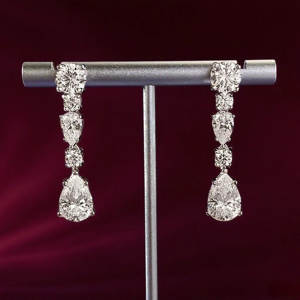 Boucles d’Oreilles Luxe Femme – Argent Sterling 925 & Diamant