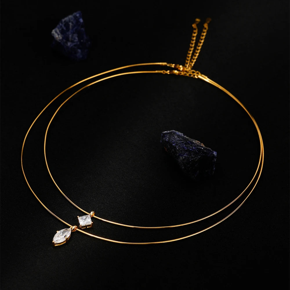 💎 Collier Solitaire Moissanite – Argent 925 & Or 18K BXINY ✨