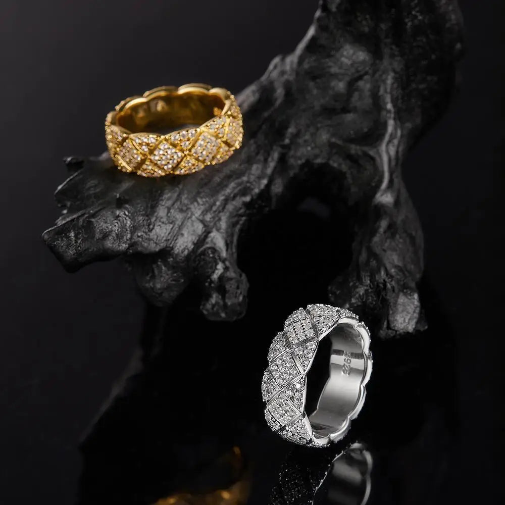 Bague Luxe Femme – Argent 925, Plaqué Or 18K & Moissanite Lab Diamond Certifiée GRA