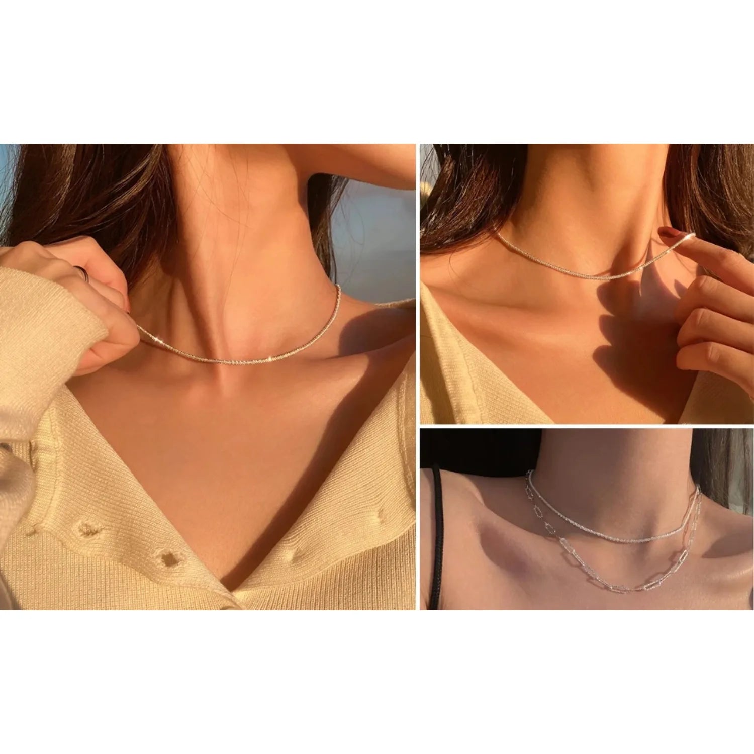 ✨ Collier Chaîne Fantaisie 2MM – Argent Sterling 925 💎 avec Coffret Cadeau 🎁