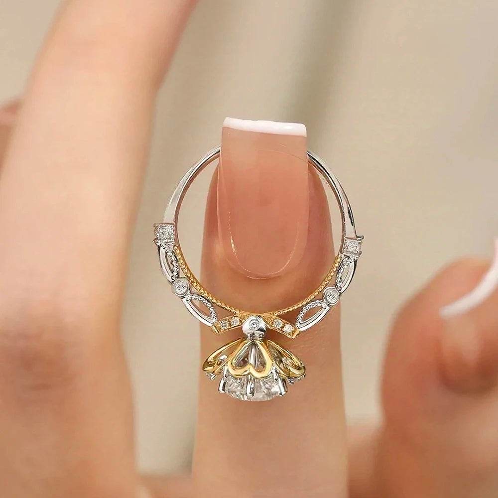 Bague Luxe Femme – Argent 925 & Moissanite 1CT Lab Diamond Fleur