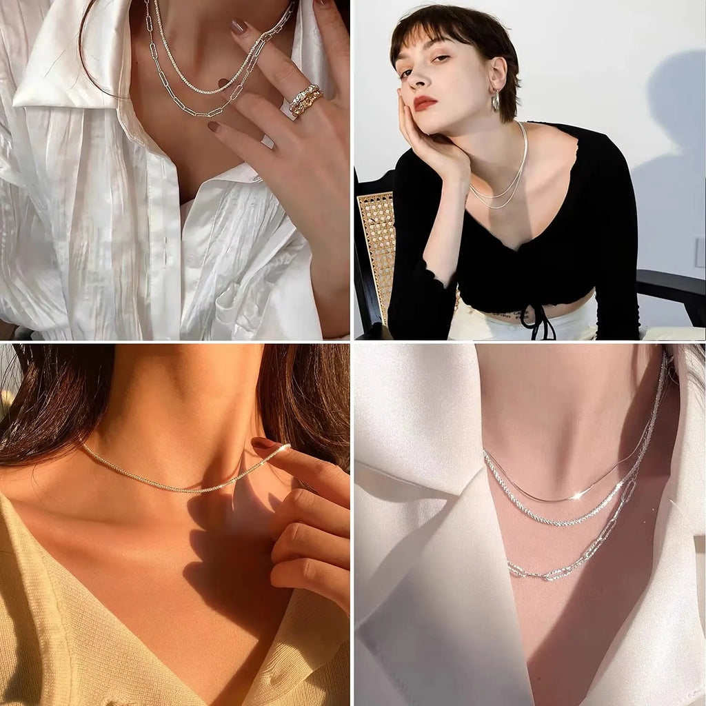 ✨ Collier Chaîne Fantaisie 2MM – Argent Sterling 925 💎 avec Coffret Cadeau 🎁